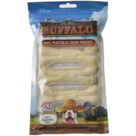 Loving Pets Pure Buffalo Dog Treats - Pressed Bully Bone - 4" Bones (5 Pack)