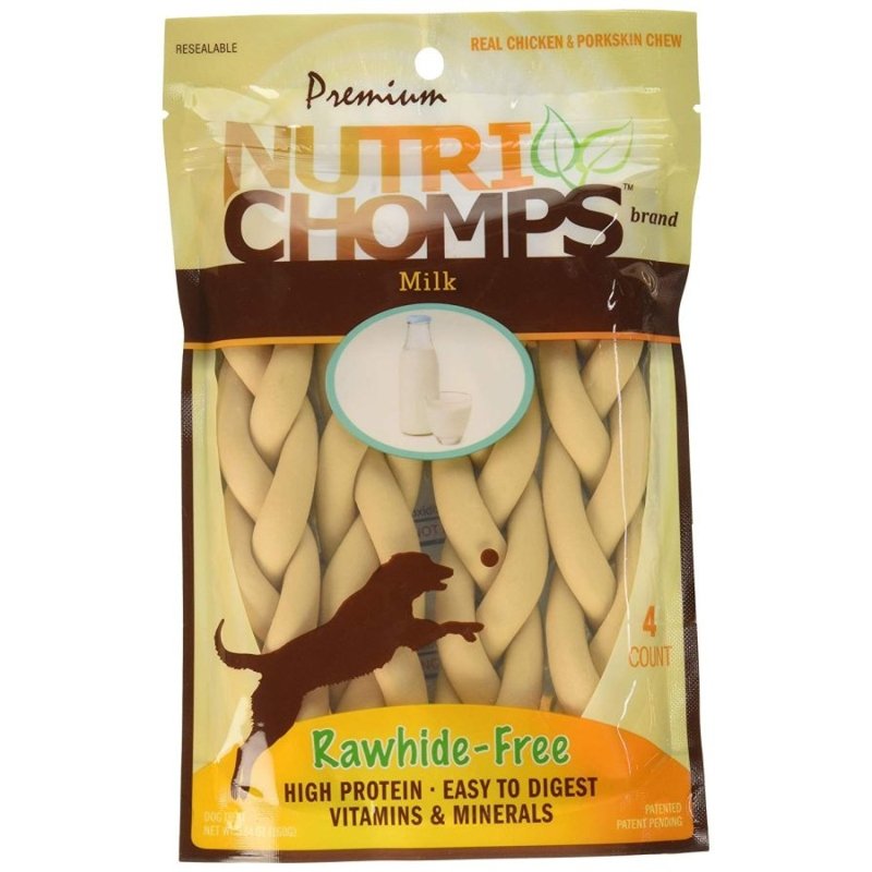 Premium Nutri Chomps Milk Flavor Braid Dog Chews - Small - 4 count Premium Nutri Chomps Milk Flavor Braid Dog Chews - Small - 4 count