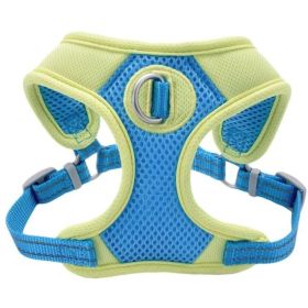 Coastal Pet Pro Reflective Mesh Dog Harness Aqua with Neon Yellow 1" - Large